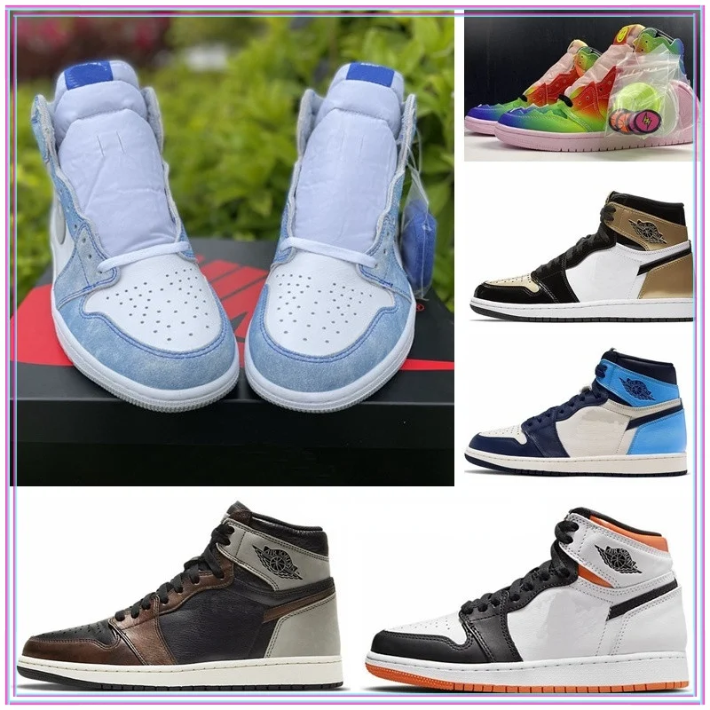 

New Have 1 Good Day OG J Balvin High Hyper Royal Top Tie Dye Iridescence Basketball Shoes 1s Balvin Sports Shoes