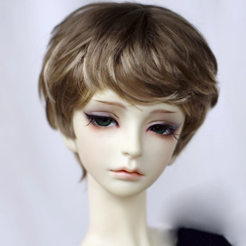 Allaosify 1 шт. BJD парик мальчик коричневый короткие парики для кукол BJD 1/3 1/4 1/6 bjd парик для шарнирной куклы волосы - Цвет: 1