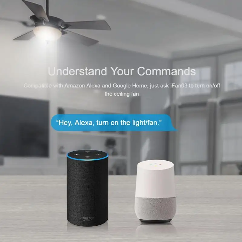 Новый Умный потолочный вентилятор SONOFF IFan03 с Wi Fi светильник беспроводным