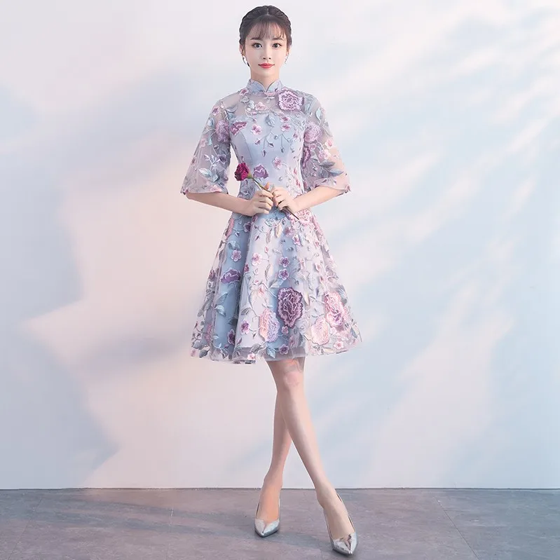 Sexy Chinese Wedding Dress Qipao Mini Cheongsam Fashion Short Green Qi Pao Traditional Women Evening Gown China Bride Traditions |