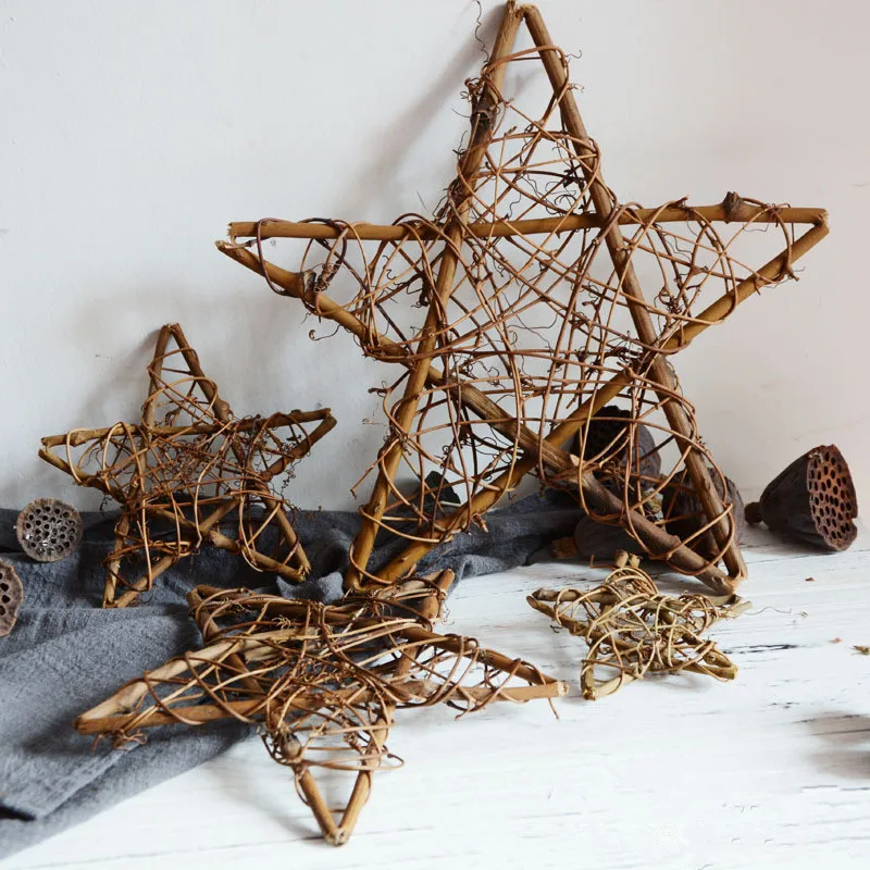 Рождественский натуральный сушеный венок из ротанга Рождественская гирлянда