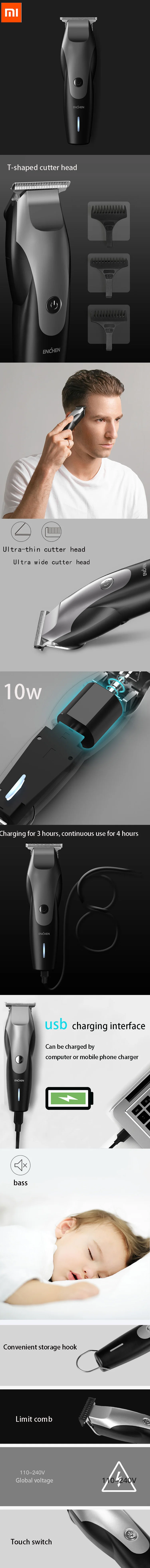 Xiaomi электрическая машинка для стрижки волос Беспроводная электрическая машинка для стрижки волос мужская бритва для бороды Триммер для волос профессиональный триммер для волос 3