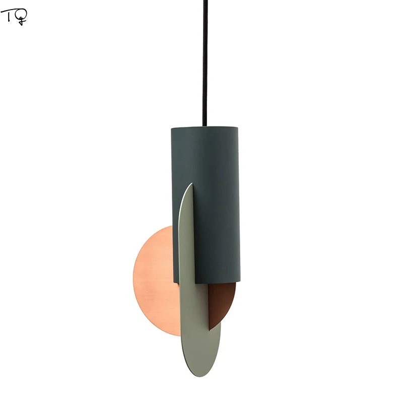 Nordic Simple Creative Geometric Drawing Led Pendant Lights Coloured Danish Design Restaurant Bedroom Model Room Art Decor Home