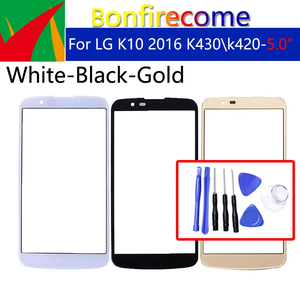 

Сенсорный экран для LG K10 K410F M2 K430T K420N K430DS, передняя стеклянная панель, передняя внешняя стеклянная линза для K10 2016, Замена ЖК-стекла