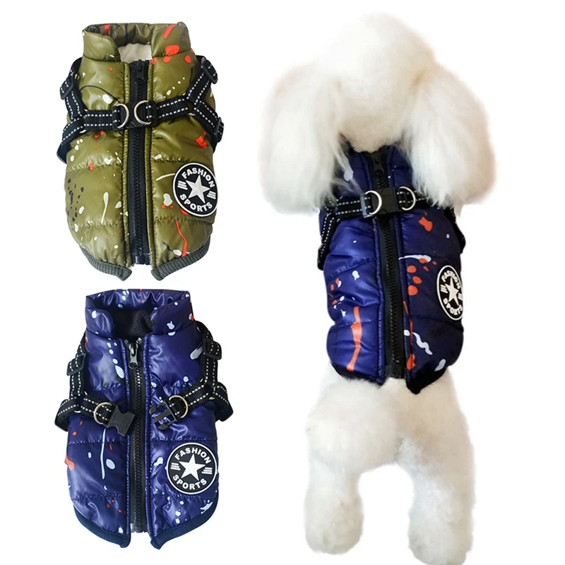 Водонепроницаемая зимняя одежда для собак теплый пуховик ветрозащитное пальто S