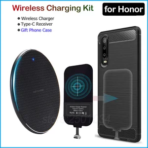 wireless charging for huawei honor 9 10 20 30 pro 20s v30 9x pro qi wireless chargerusb type c receiver adapter gift tpu case free global shipping
