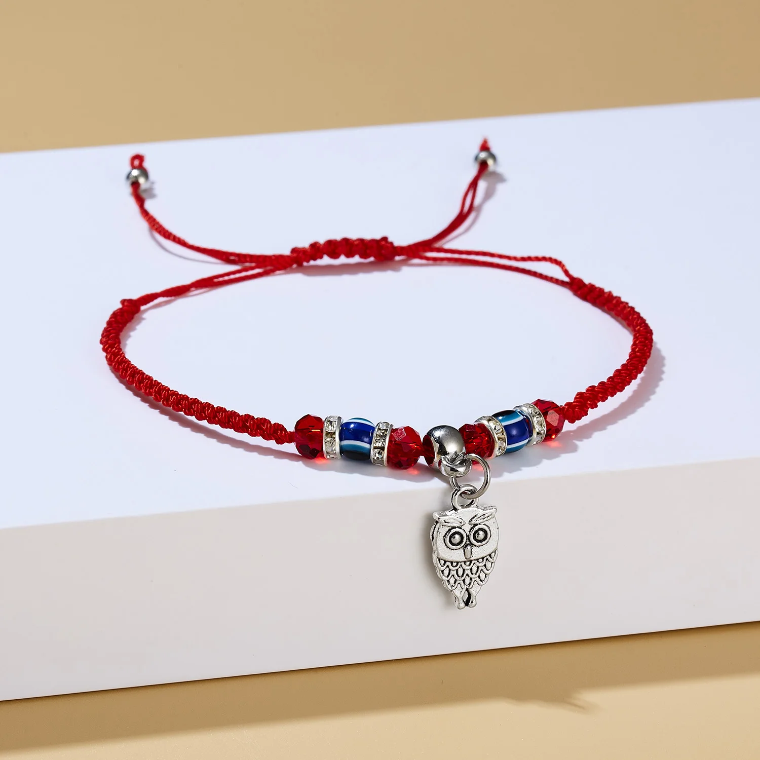 Rinhoo 9 стилей красная веревка на удачу плетеный браслет evil eye синие глаза Сердце Кошка Сова Слон регулируемый браслет Шарм ювелирные изделия подарок
