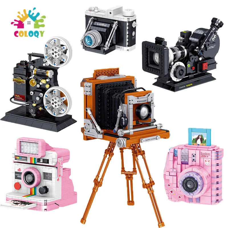 

New Technic Collection Toy Camera Pink Model Building Blocks Creator Idea MOC Black Bricks Educational Toys For Girls Kids Gifts