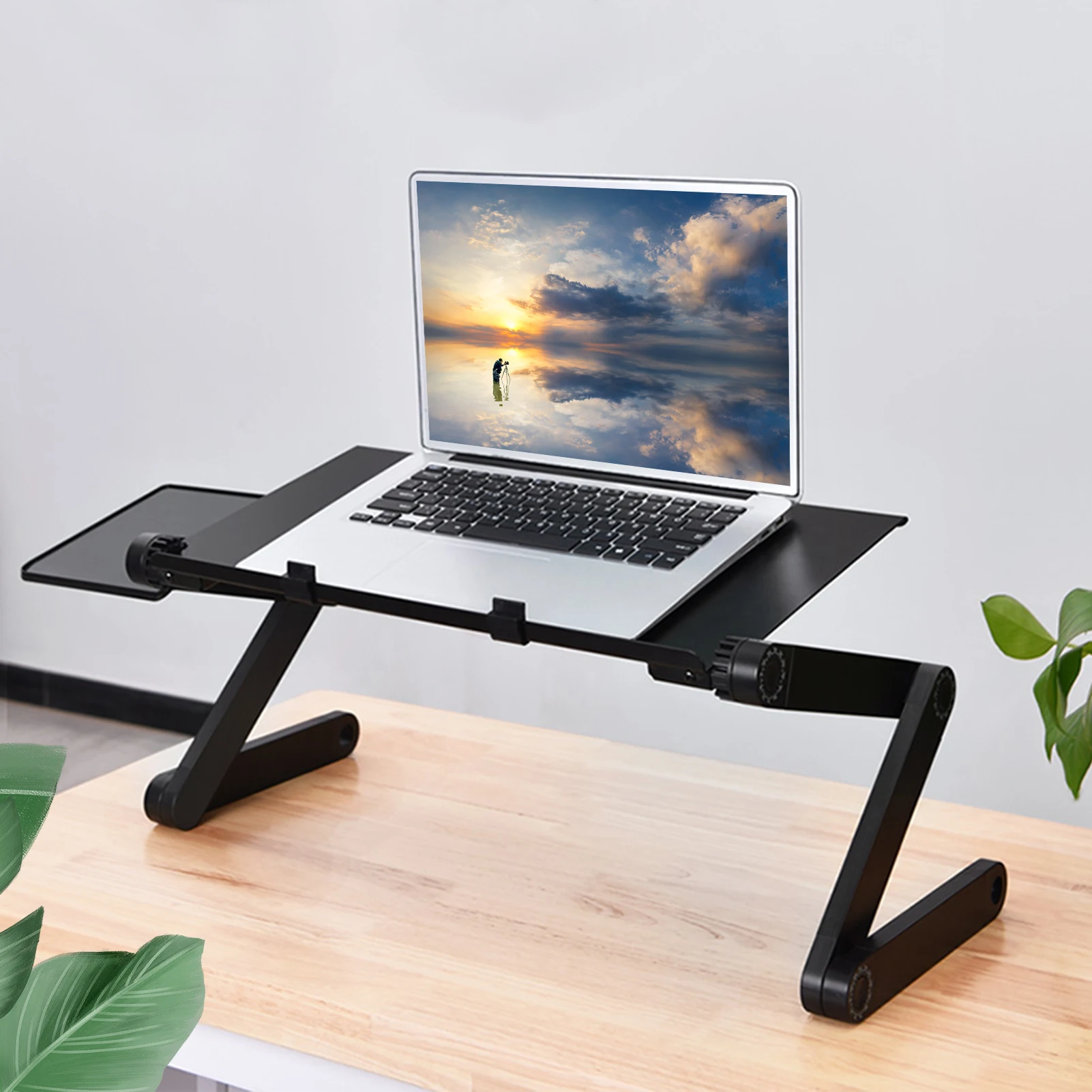 

Adjustable Folding Laptop Stand Desk Aluminum Computer Table Desk TV Bed Sofa Lapdesk Tray PC Notebook Stand With Fan Mouse Pad