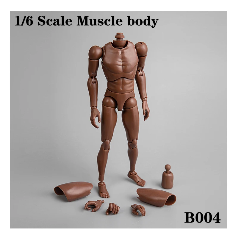 

1:6 кукла-солдат с широким плечом, тело черного цвета B004 без HT, Подвижная кукла 12 дюймов