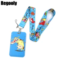blue chicken and cows fashion lanyard id badge holder bus pass case cover slip bank credit card holder strap card holder