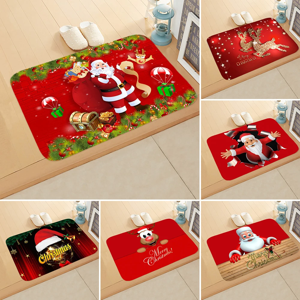 Рождественское украшение дверной коврик Санта-Клаус лось мультфильм Веселый
