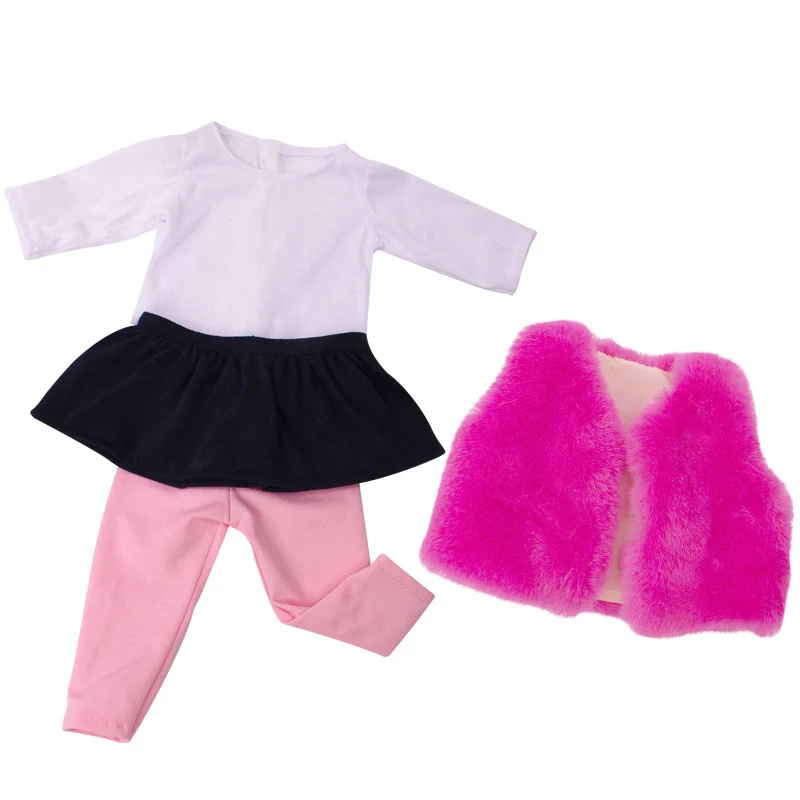 18 дюймов американская Кукла Одежда для девочек пурпурного цвета плюшевый жилет