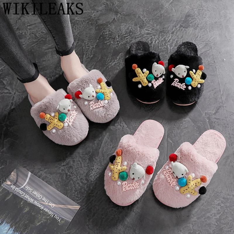 

Меховые тапочки мюли; Женская обувь; Модные зимние женские тапочки; Милые домашние тапочки на плоской подошве для женщин; Обувь на плоской п...