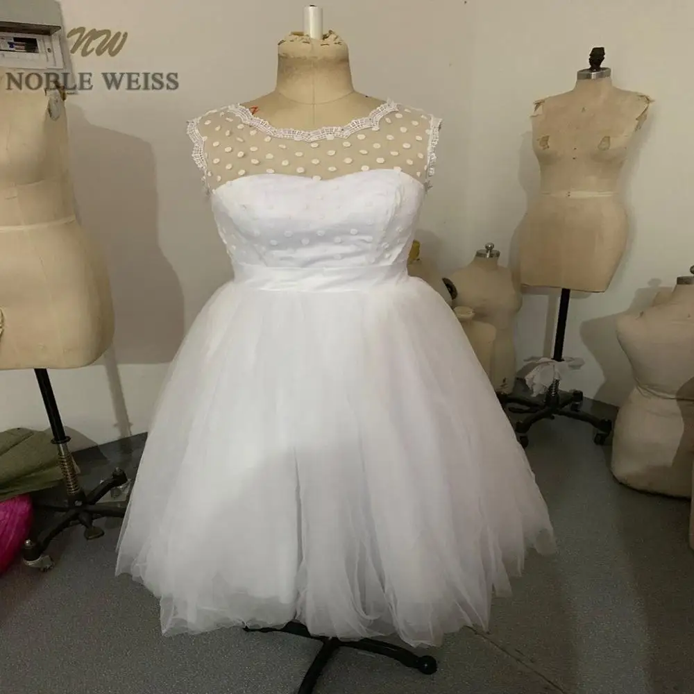 Простое пляжное свадебное платье без рукавов недорогие платья невесты в горошек