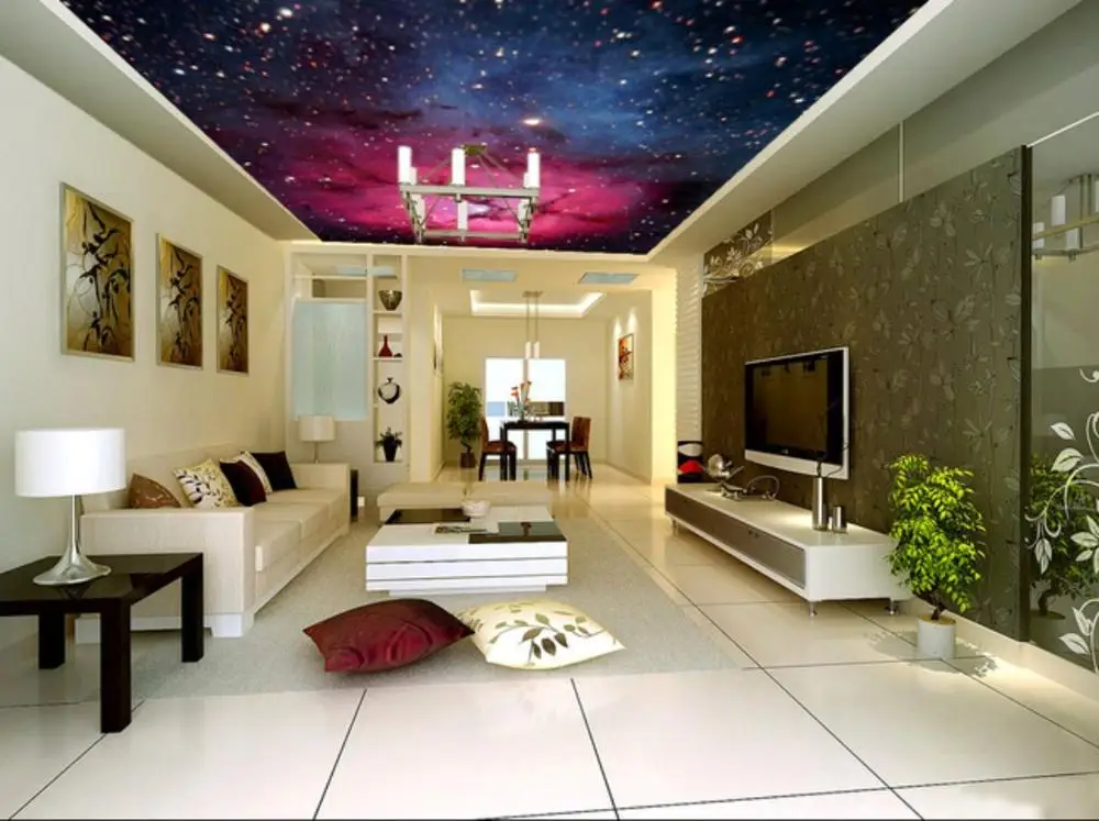 Модные романтичные Настенные обои на потолок 3D для гостиной спальни |