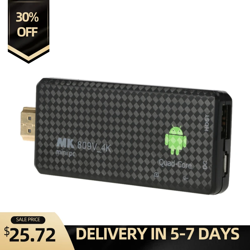 MK809 V Android 7 1 ТВ ключ RK3229 четырехъядерный 1G / 8G UHD 4K HD мини ПК Miracast DLNA H.265 WiFi умный