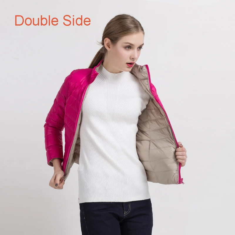 Женский ульсветильник Двусторонний пуховик с утиными перьями | Женская одежда
