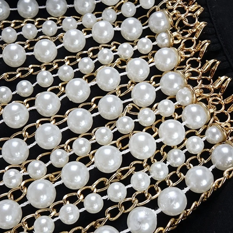 Вечернее платье макси без рукавов с жемчужной цепочкой оптовая продажа|Женские