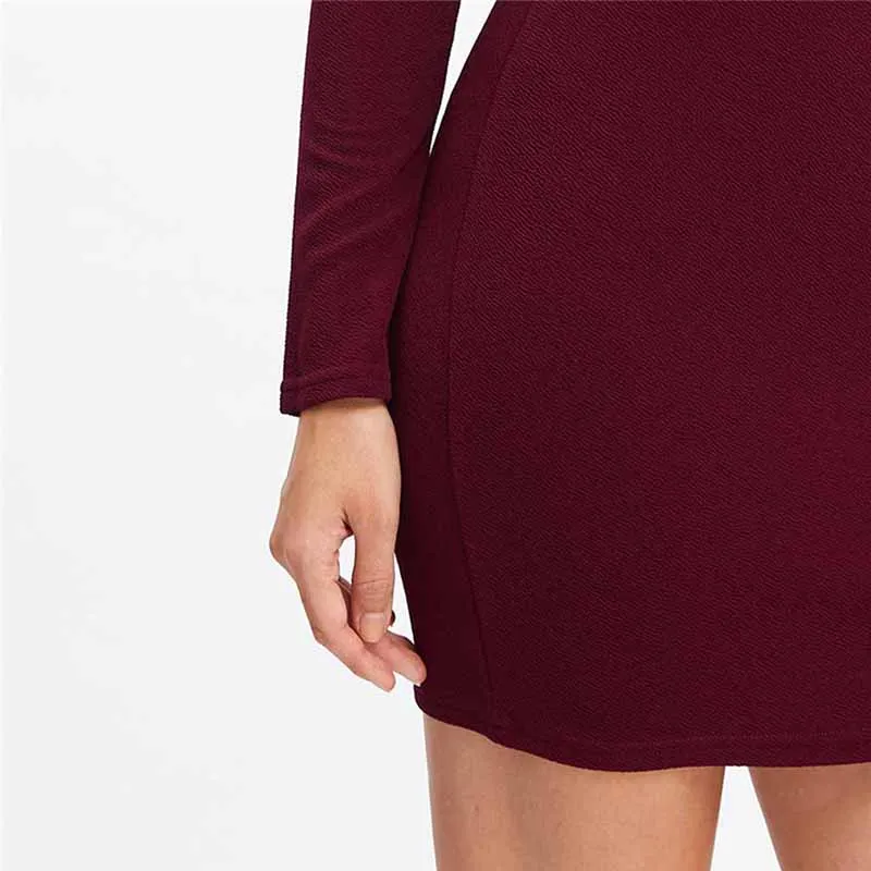 Модные женские осенние платья с длинным рукавом мини платье сексуальное