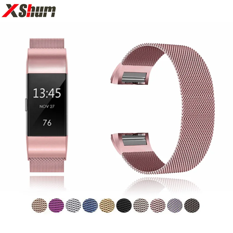 XShum Fitbit charge 3 4 Band металлический ремешок для браслета Charge 2 Миланская нержавеющая