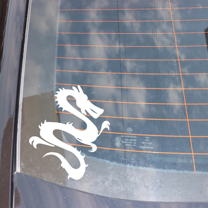 

YJZT 14.2CM*16.6CM Dragon Creative Decoration Pattern Car Sticker Car Trunk Vinyl Decal Black/Silver C4-2798