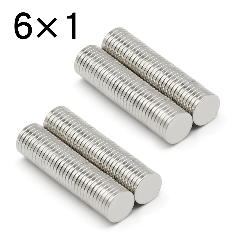 Круглый неодимовый магнит NdFeB N35 50/100/200/500/1000 шт. 6x1 сверхмощный маленький