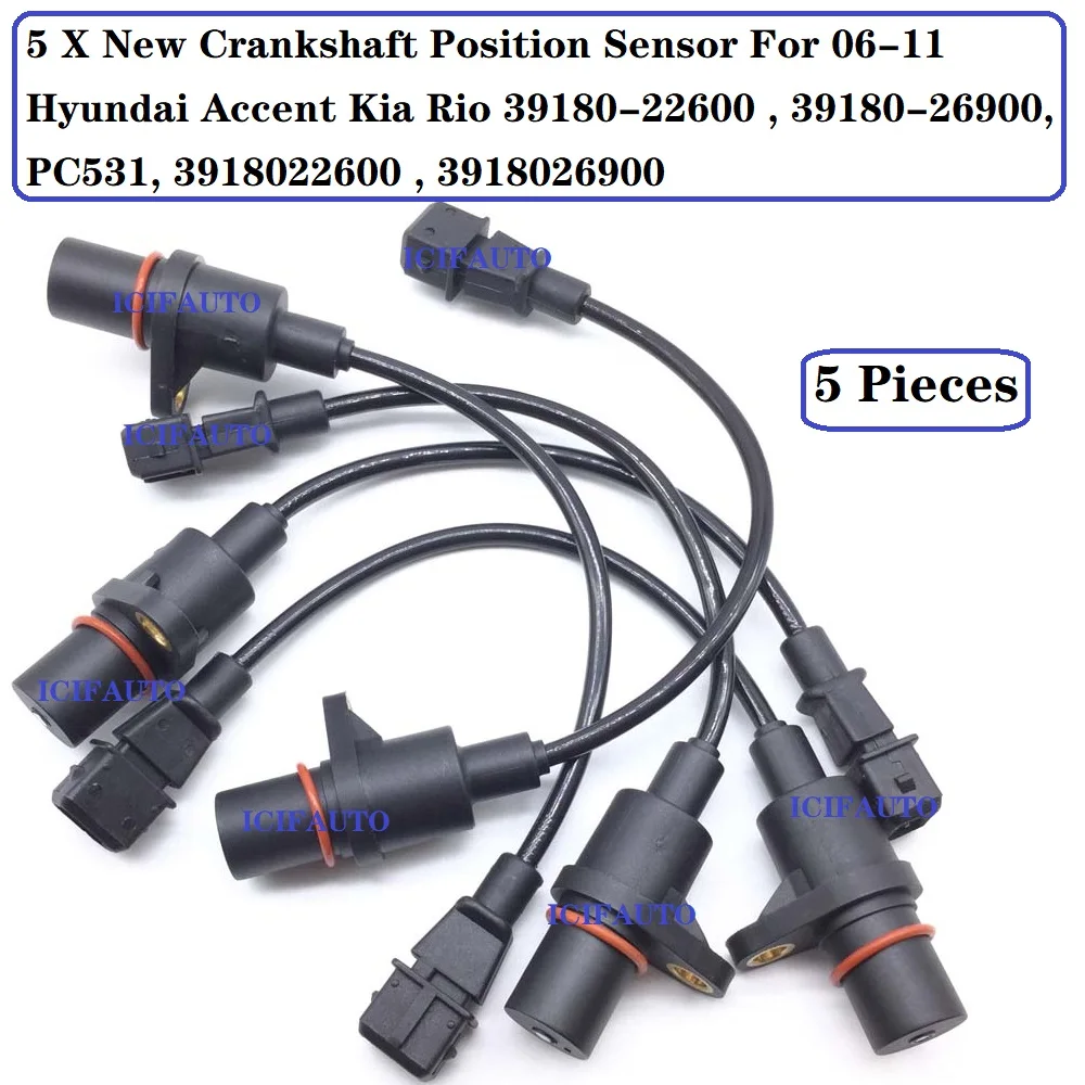 PC531 New Cps Crankshaft Position Sensor For 06-11 Hyundai Accent Kia Rio 39180-22600 , 39180-26900,  3918022600 , 3918026900