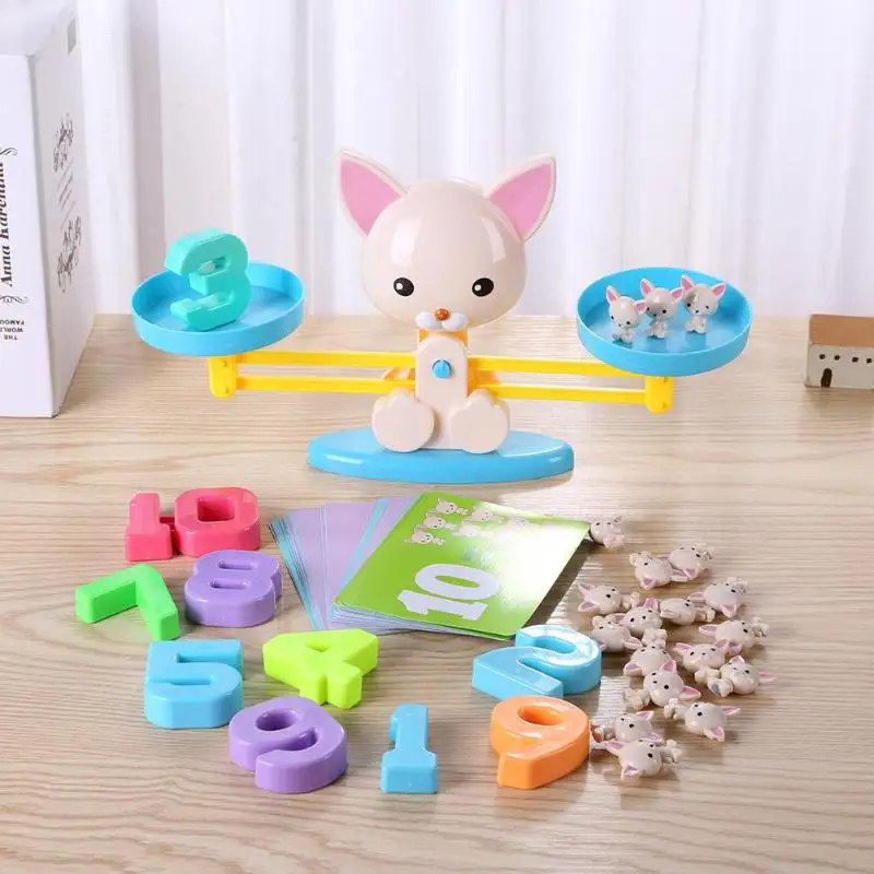 Дети Обезьяна Собака Цифровой баланс игрушка Раннее Обучение сложение вычитания