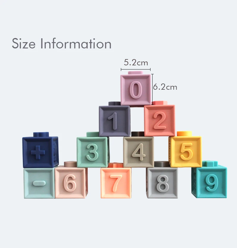 

12Pcs/Set Baby Soft Grasp Toys Embossed Building Blocks 3D Touch Hand Balls Baby Teethers Squeeze Toy Bath Ball Educational Toys