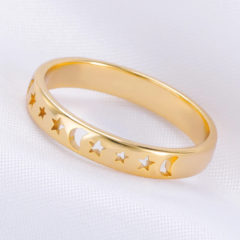 

Vintage Punk Moon Stars Rings For Women Retro Gold Color Geometric Sun Knuckle Unisex Trendy Finger Ring Jewelry 2021 Gift