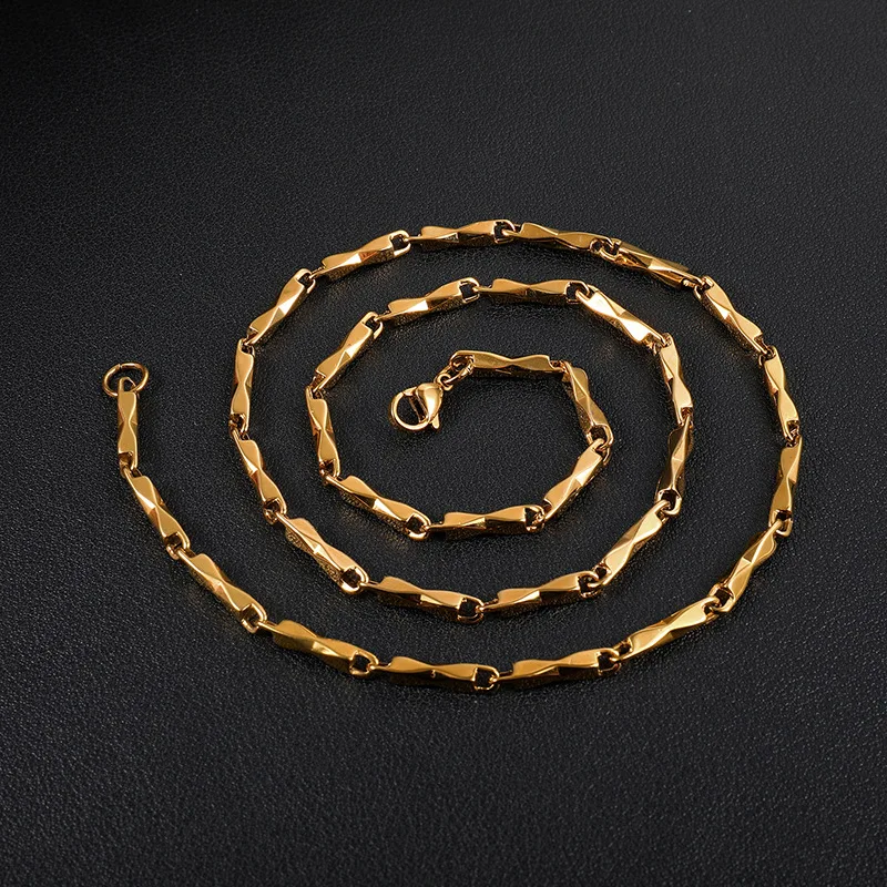 Ожерелье Палочка из нержавеющей стали для мужчин и женщин стильная бижутерия