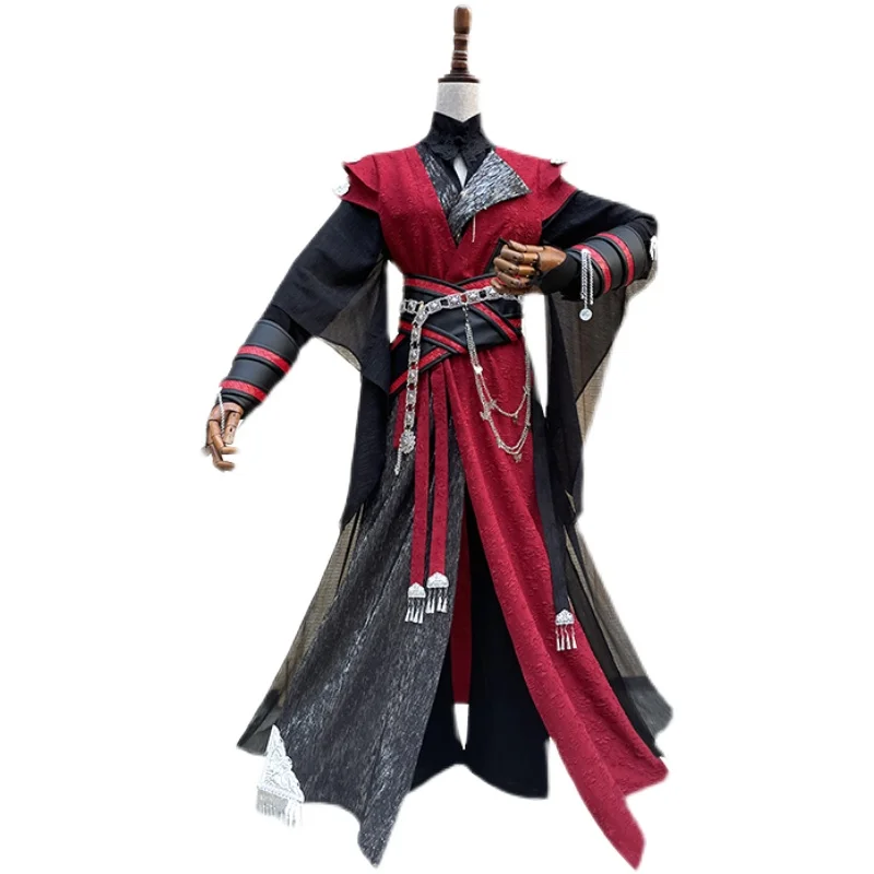 

Anime Tian Guan Ci Fu Cosplay Hua Cheng Costume Blakc and Red Outfits Hanfu Full Set Heaven Official's Bless Huacheng Cos Suits