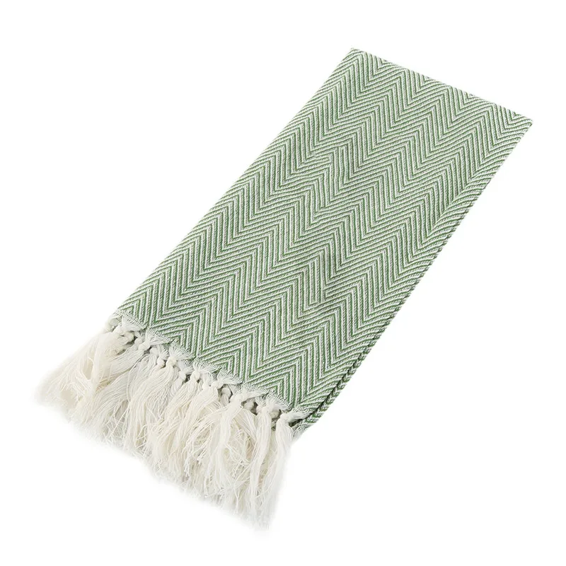Green 40*70 см модное хлопковое окрашенное блюдо для ужина, чайная кисточка, салфетка, ручная работа, домашнее кухонное полотенце, обеденное полотенце, Новинка - Цвет: Green