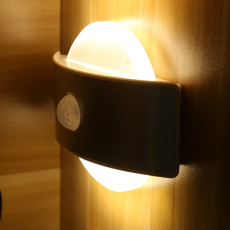 Led Night Light with Motion Sensor Battery or USB Rechargeable Lamp for Closet Cabinet Bedroom Living Room Wall Entryway | Лампы и