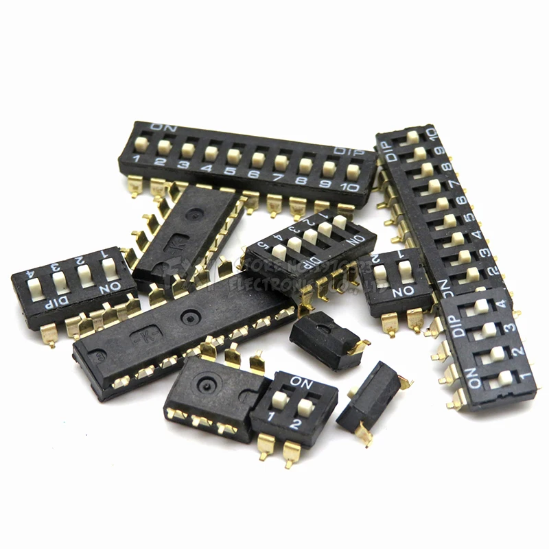 5 шт. переключатель DIP SMD 1/2/3/4/5/6/8/10PIN разъем 1 2 3 4 6 8 10 бит шаг 54 мм черный