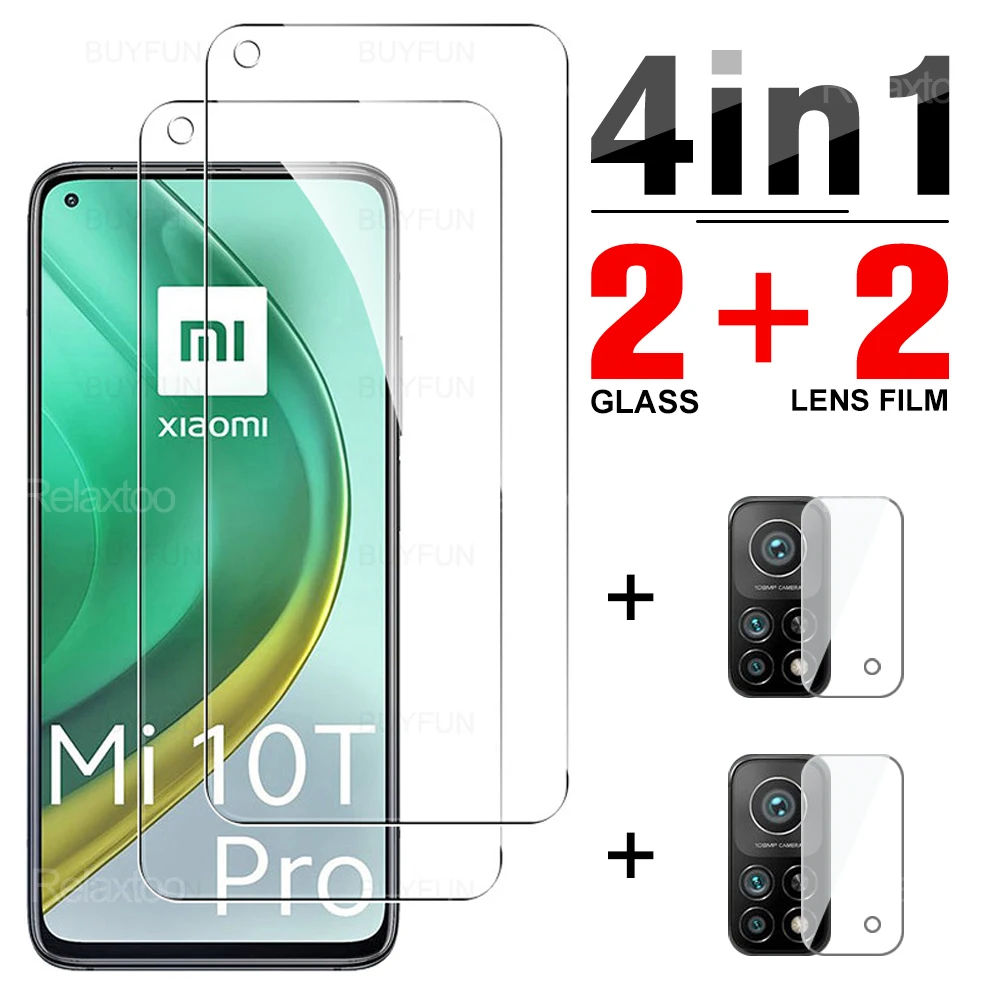 

4in1 Tempered Glass For Xiaomi Mi 10T 10T Pro 10T Lite Screen Protector For xiaomi mi 10t pro lite Camera Lens Protective Film