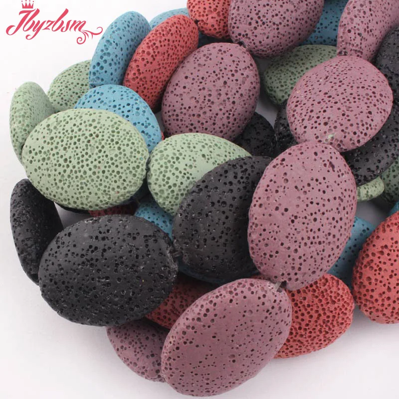24x30mm Smooth Oval Bead Lava Rock Natural Stone Beads For DIY Necklace Bracelat Earrings Jewelry Making 15&quot Free Shipping | Украшения