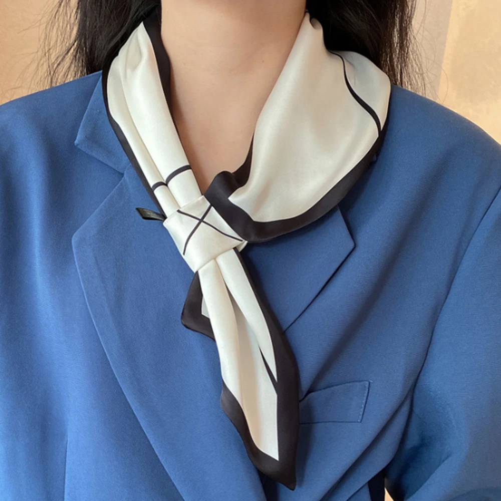 Лидер продаж Женский атласный шелковый шарф до ключиц модный галстук-бабочка