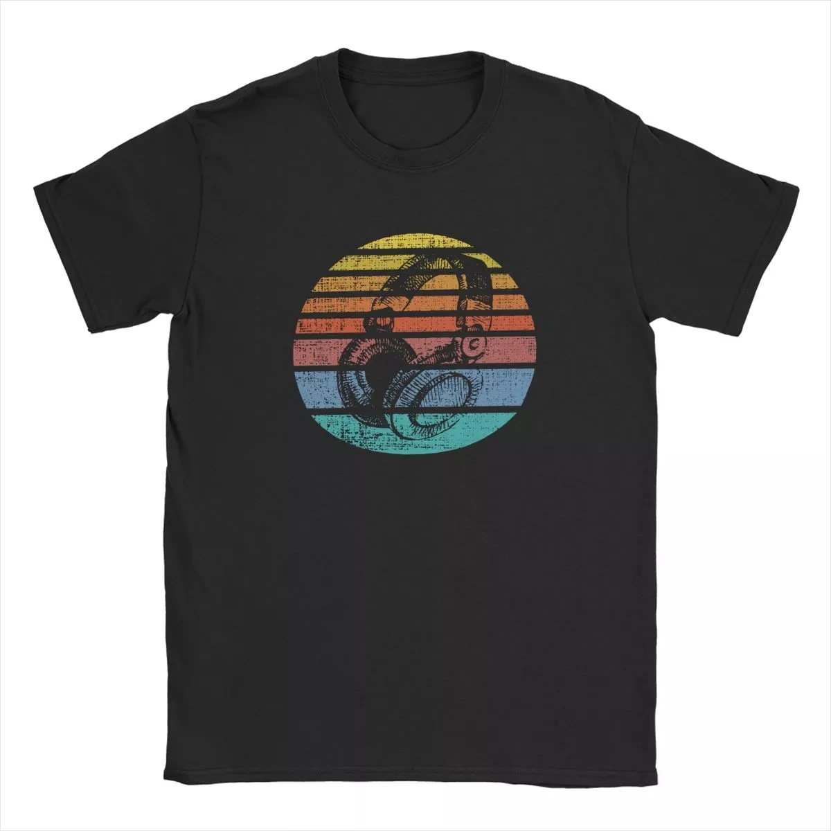 

Music Lover Producer Retro Headphones DJ T Shirts Men's Cotton Funny T-Shirt Round Neck Tees Short Sleeve Clothes Gift Idea