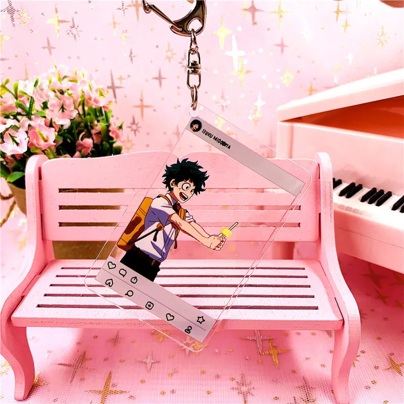 Anime My Hero Academia Cosplay Double-sided Unisex Keychain Character Acrylic Key Ring Charms Keychain Gift for Children