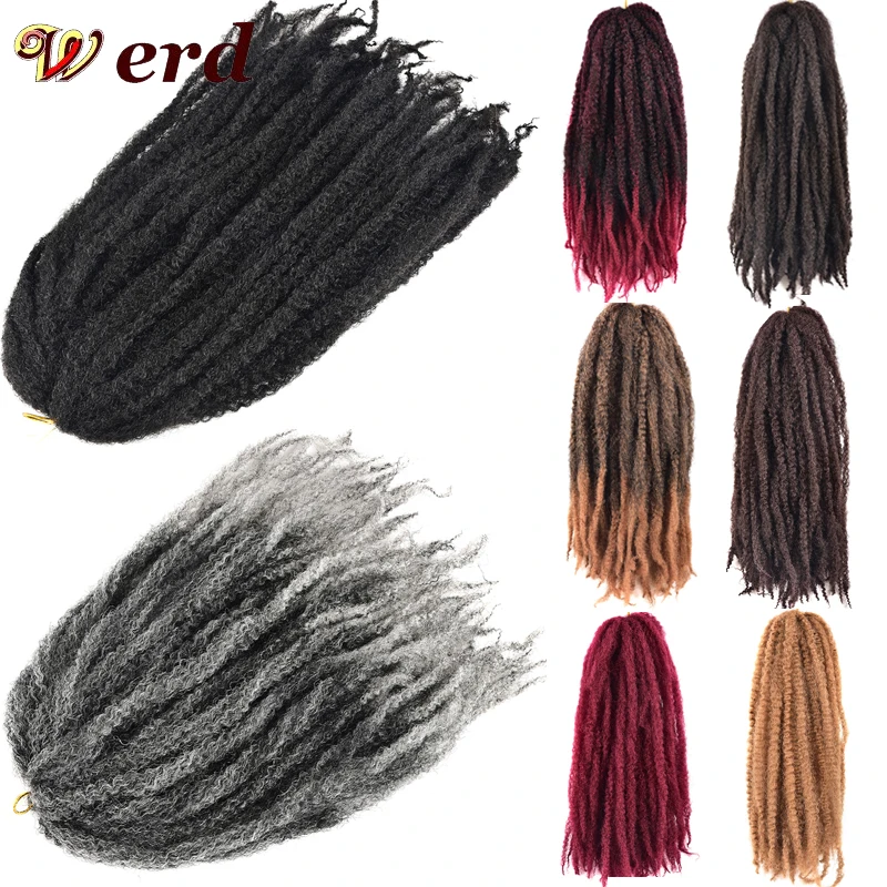 Верд вязание крючком коса волос 16 дюймов Омбре марли плетеная африканская
