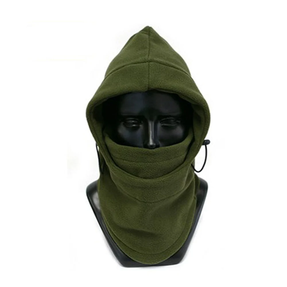 army green Мужская зимняя бархатная теплая шапка с маской, модная ветрозащитная шапка-бомбер для велоспорта унисекс - Цвет: army green
