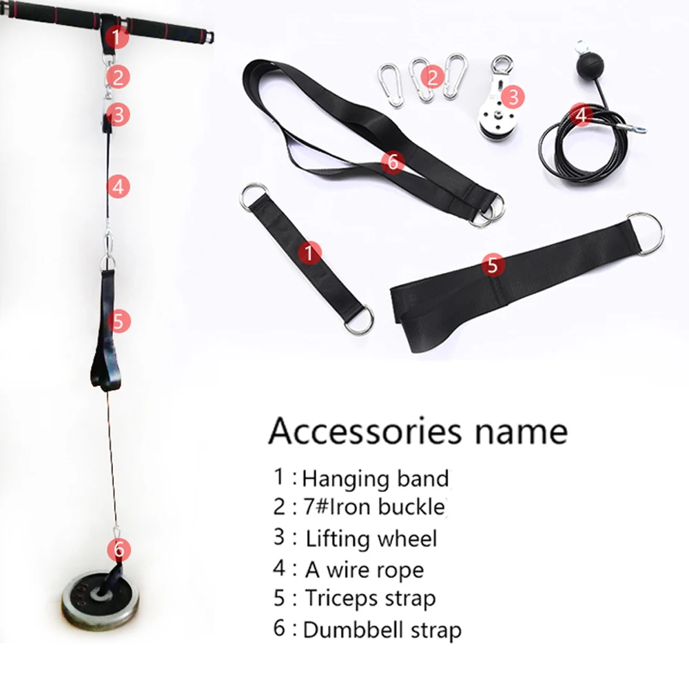Fitness DIY Pulley Cable Machine Attachment System Arm Biceps Triceps Blaster Hand Strength Trainning Home Gym Workout Equipment | Спорт и