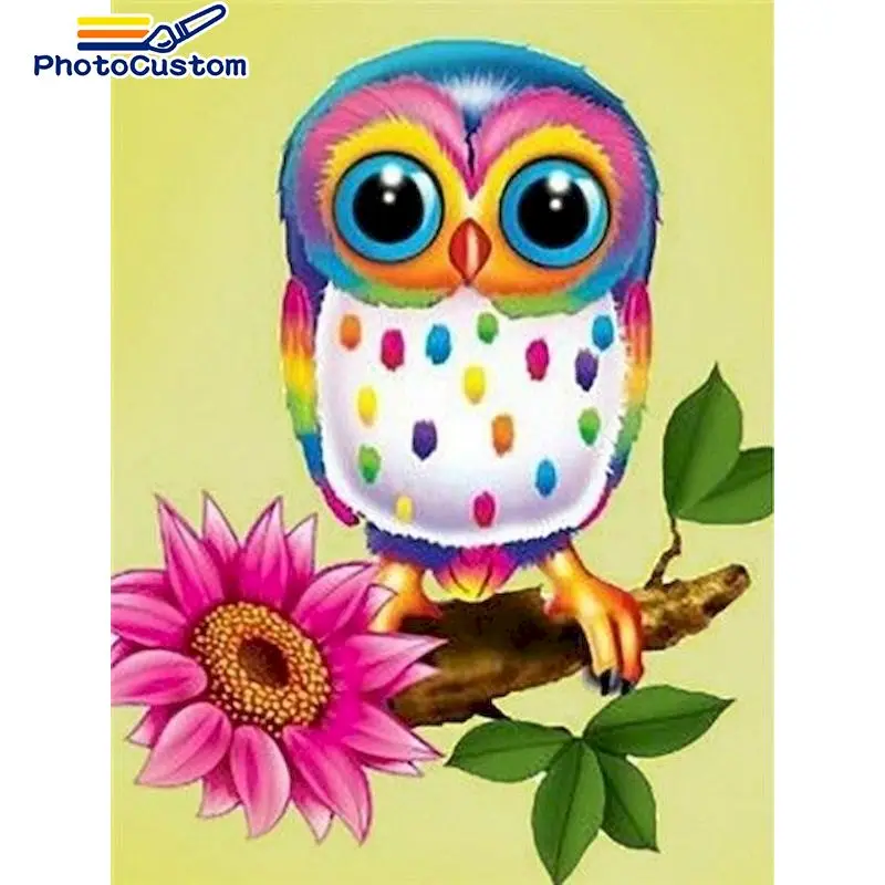 

Набор для рисования по номерам на холсте сова, без рамки