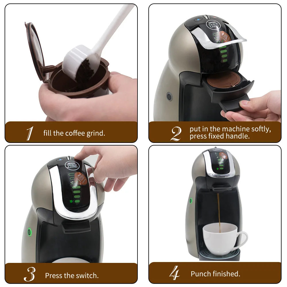 

Reusable Coffee Capsule Filter Cup Rechargeable Capsules Espresso Refillable Strainer Pod For Coffee Maker Machine Sweet Taste