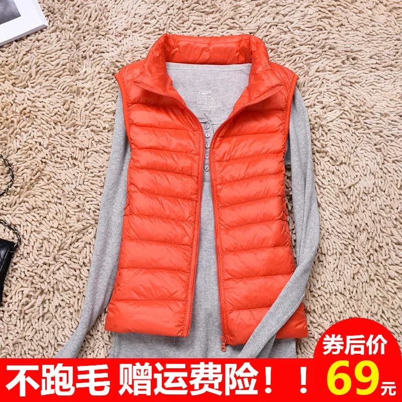 2019 костюм-платье Свободный жилет вниз стенд свинцовый короткий меховой Досуг