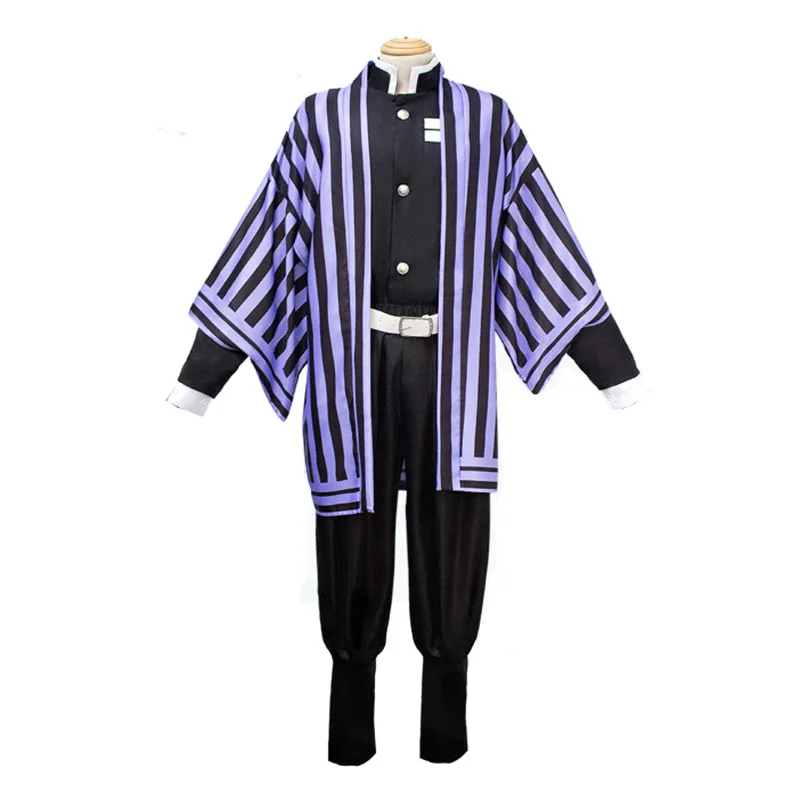 Iguro Obanai purple Аниме Demon Slayer Kimetsu No Yaiba Косплей костюмы Kanroji Mitsuri Iguro Obanai косплей костюм ткань лезвие демона кимоно - Цвет: Iguro Obanai purple