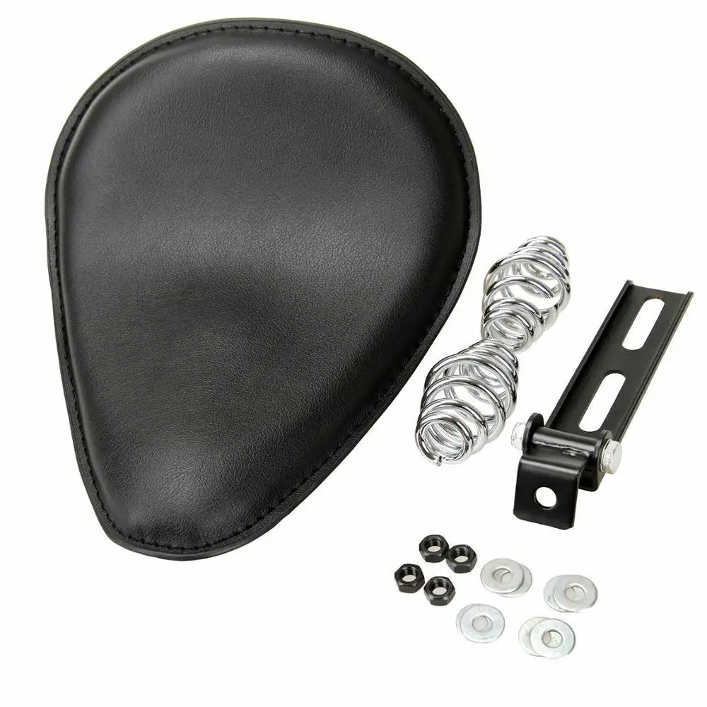 Мотоциклетное сиденье Bobber черное коричневое кожаное для Кафе Racer Solo 3 дюйма