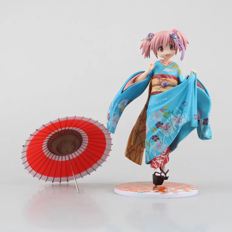 Японское аниме фигурка Puella Magi Madoka Magic Kaname Madoka кимоно Ver 22 см ПВХ 1/8 Масштаб Модель Коллекция Kawaii Девушка Кукла